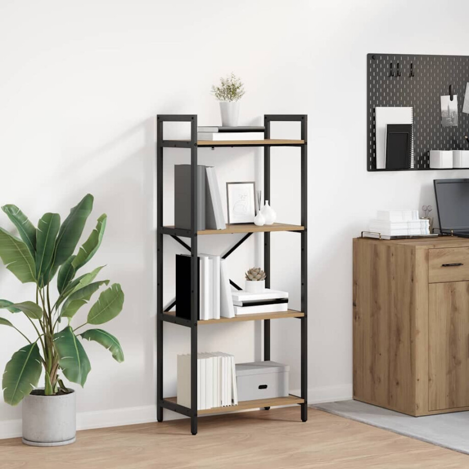 vidaXL Boekenkast Artisan Eiken 56 x 34 x 133,5 cm Bewerkt hout afbeelding 1