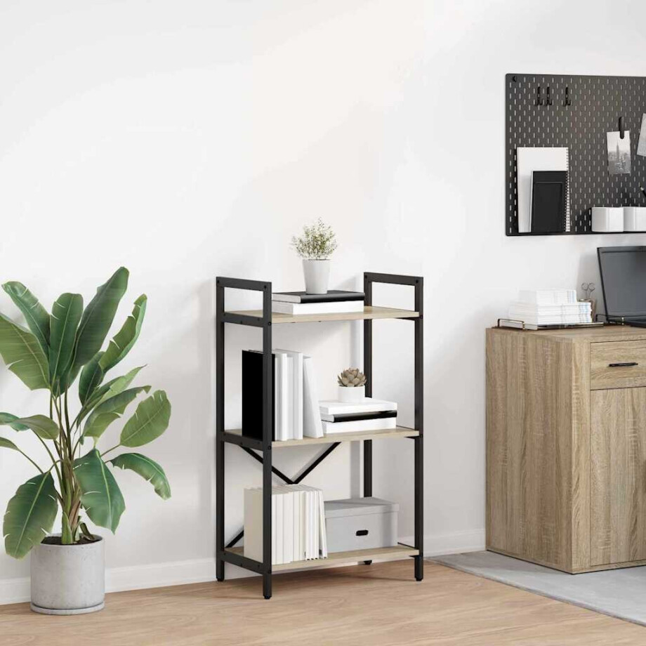 vidaXL Boekenkast Sonoma Eiken 56 x 34 x 96 cm Bewerkt hout afbeelding 1