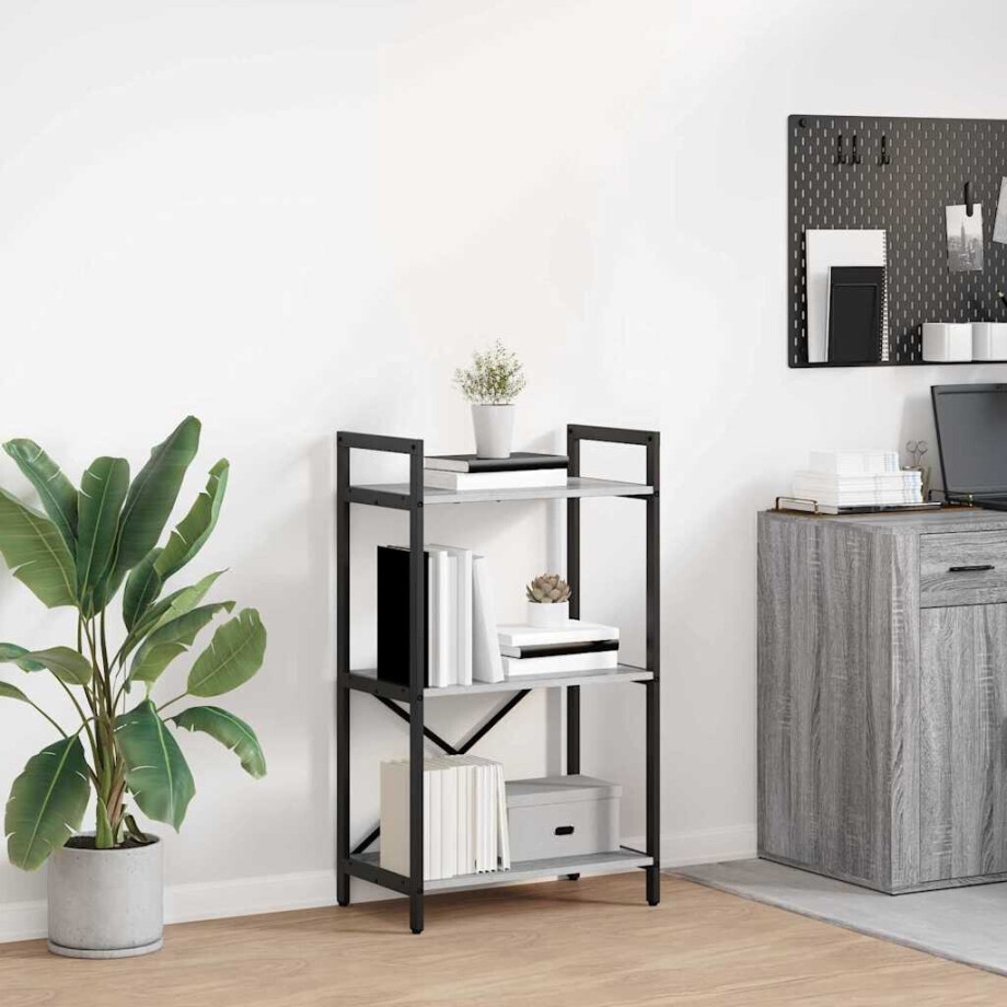 vidaXL Boekenkast Grijs Sonoma 56 x 34 x 96 cm Bewerkt hout afbeelding 1