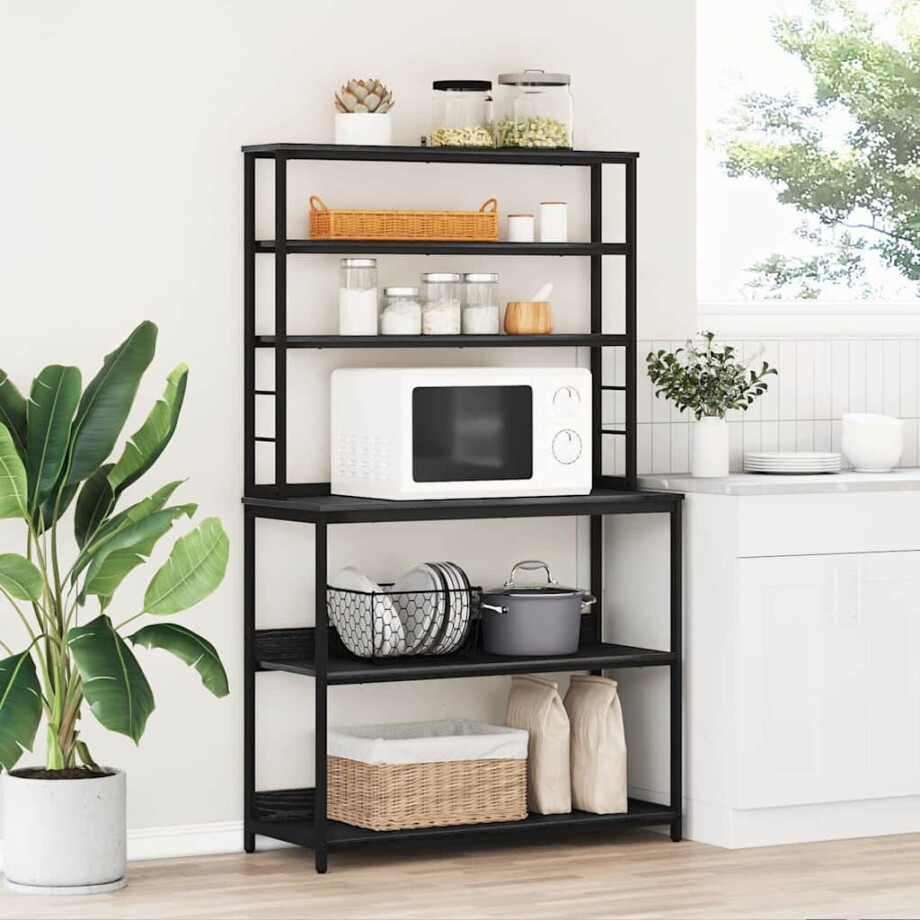 vidaXL Keukenplank Zwart Eiken 100 x 40 x 168 cm Bewerkt hout vidaXL Keukenplank Zwart Eiken 100 x 40 x 168 cm Bewerkt hout afbeelding 1