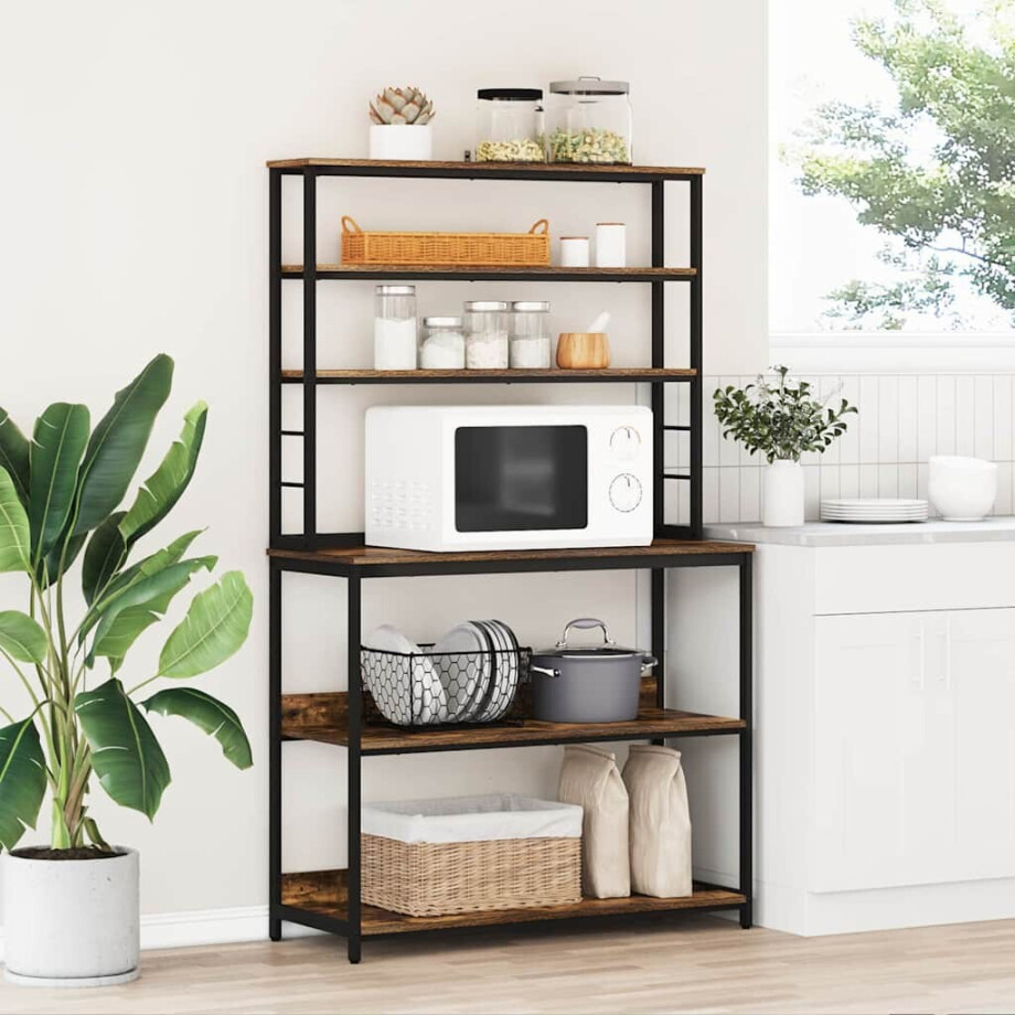 vidaXL Keukenplank Gerookt eiken 100 x 40 x 168 cm Bewerkt hout vidaXL Keukenplank Gerookt eiken 100 x 40 x 168 cm Bewerkt hout afbeelding 1