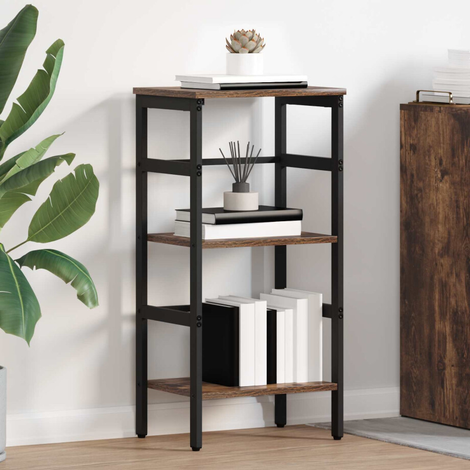vidaXL Boekenkast Gerookt eiken 40 x 29,5 x 81 cm Bewerkt hout afbeelding 1