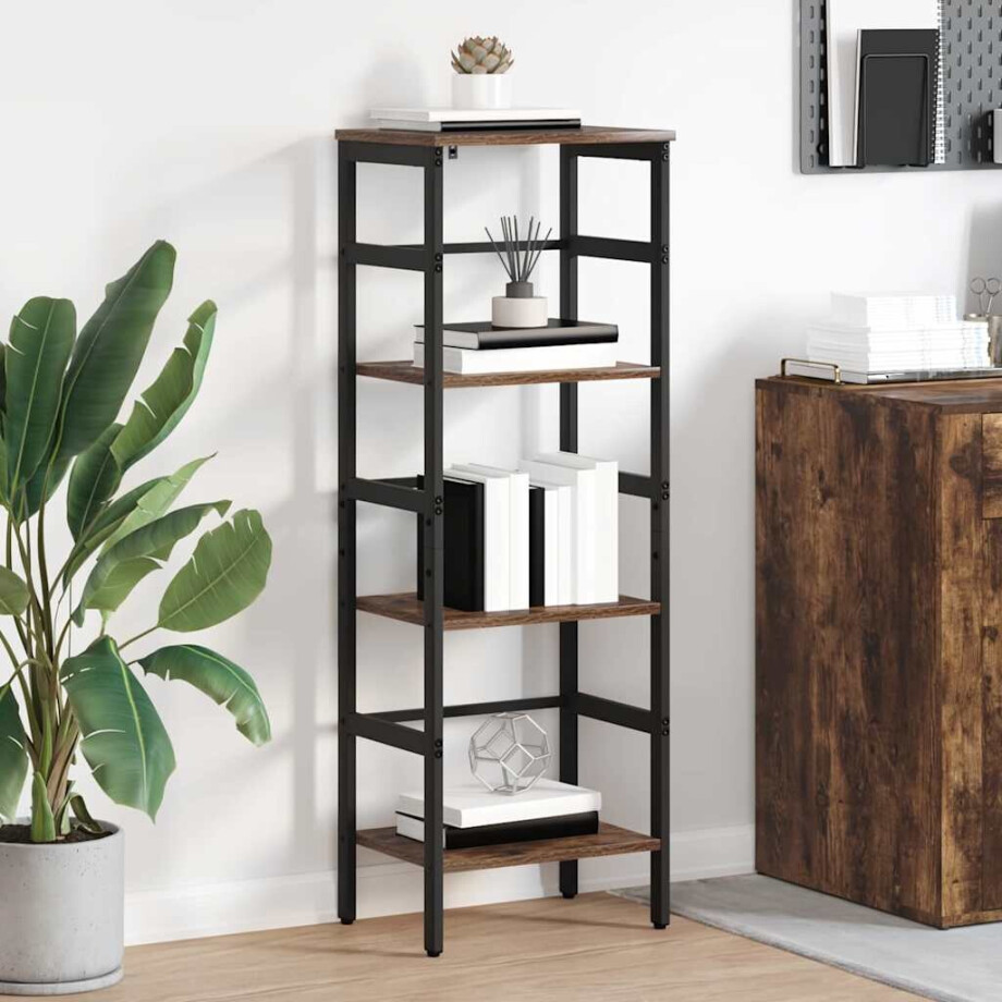 vidaXL Boekenkast Gerookt eiken 40 x 29,5 x 115 cm Bewerkt hout afbeelding 1