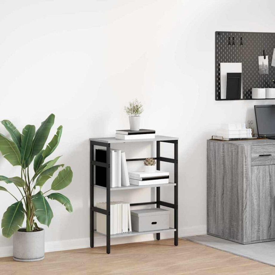 vidaXL Boekenkast Grijs Sonoma 60 x 29,5 x 81 cm Bewerkt hout vidaXL Boekenkast Grijs Sonoma 60 x 29,5 x 81 cm Bewerkt hout afbeelding 1