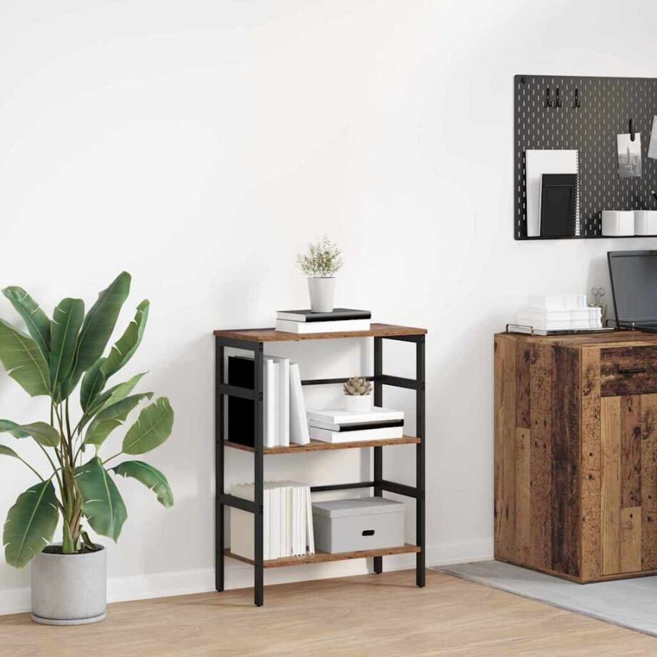 vidaXL Boekenkast Oud Hout 60 x 29,5 x 81 cm Bewerkt hout afbeelding 1