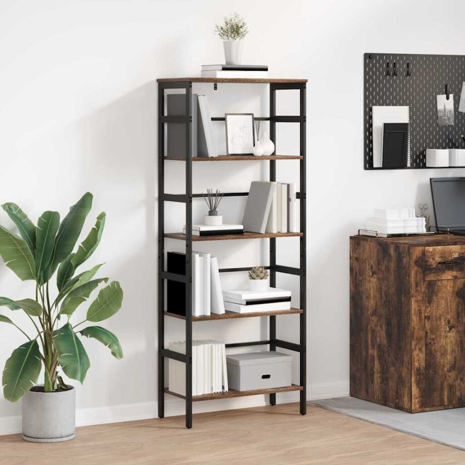 vidaXL Boekenkast Gerookt eiken 60 x 29,5 x 149 cm Bewerkt hout afbeelding 1