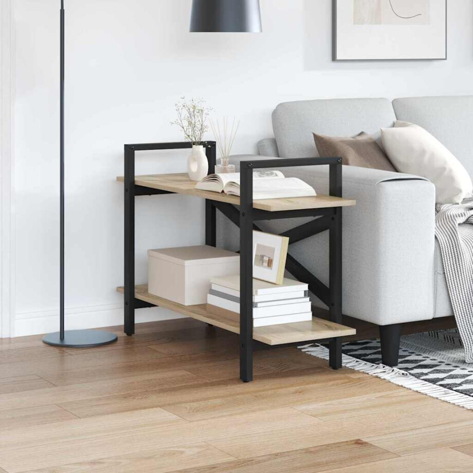 vidaXL Boekenkast Sonoma Eiken 100 x 33,5 x 64 cm Bewerkt hout afbeelding 1