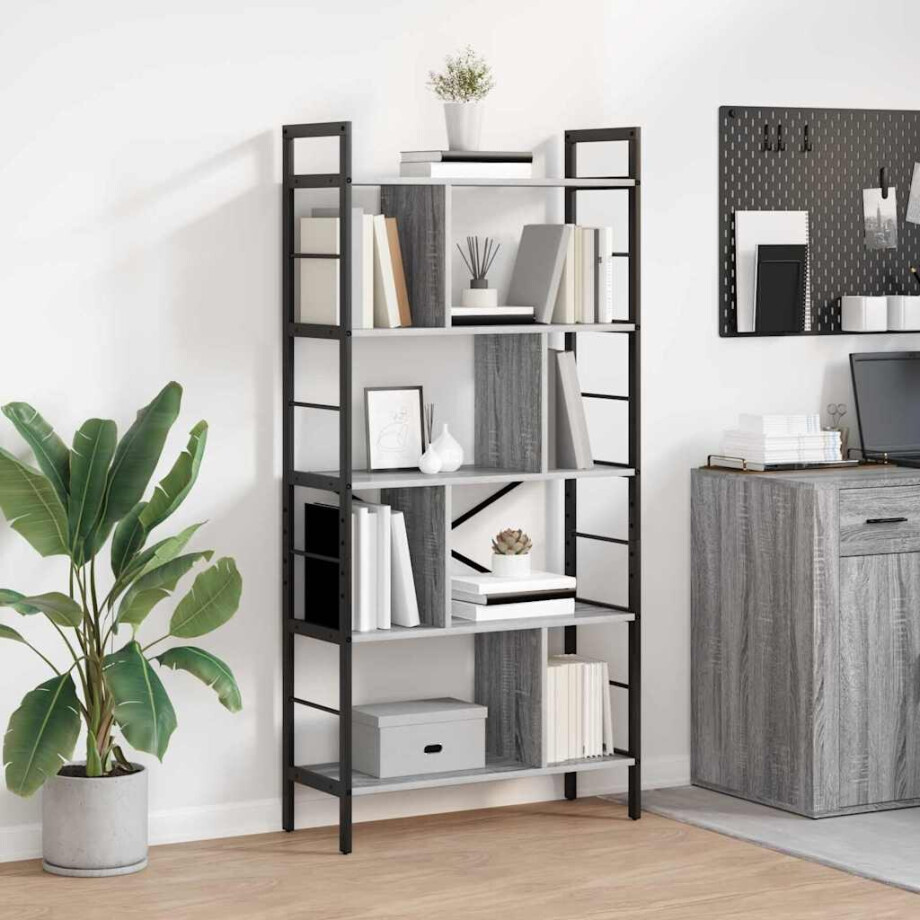 vidaXL Boekenkast Grijs Sonoma 75 x 30 x 156 cm Bewerkt hout afbeelding 1