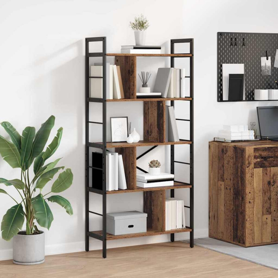 vidaXL Boekenkast Oud Hout 75 x 30 x 156 cm Bewerkt hout afbeelding 1
