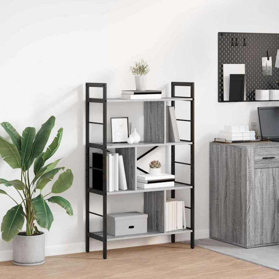 vidaXL Boekenkast Grijs Sonoma 75 x 30 x 123,5 cm Bewerkt hout afbeelding 1