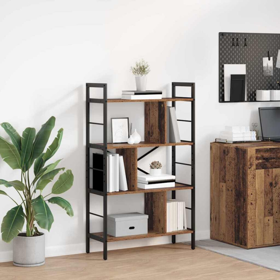 vidaXL Boekenkast Oud Hout 75 x 30 x 123,5 cm Bewerkt hout afbeelding 1