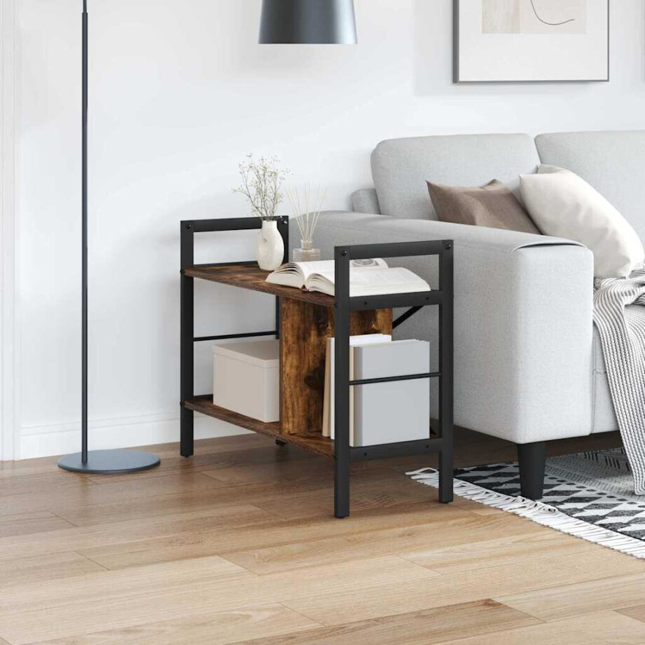 vidaXL Boekenkast Gerookt eiken 75 x 30 x 58,5 cm Bewerkt hout afbeelding 1