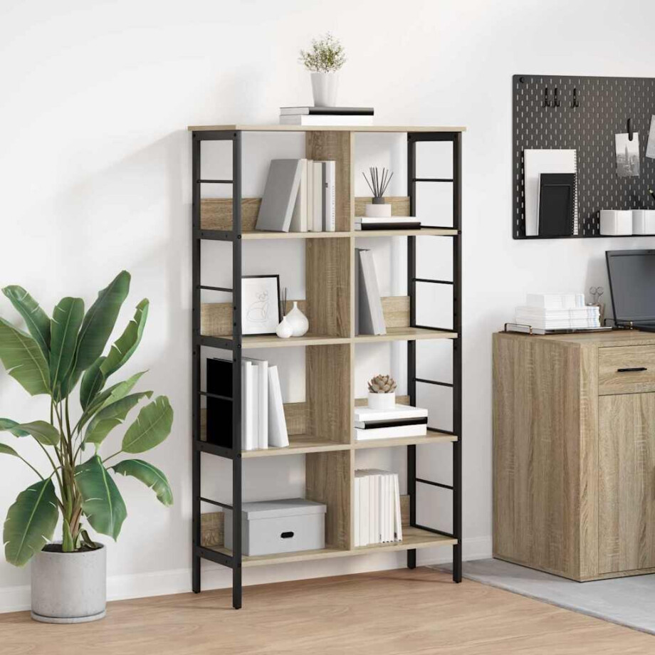 vidaXL Boekenkast Sonoma Eiken 82 x 32 x 144,5 cm Bewerkt hout vidaXL Boekenkast Sonoma Eiken 82 x 32 x 144,5 cm Bewerkt hout afbeelding 1