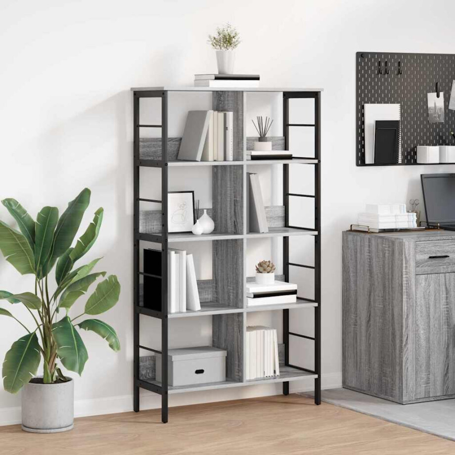 vidaXL Boekenkast Grijs Sonoma 82 x 32 x 144,5 cm Bewerkt hout vidaXL Boekenkast Grijs Sonoma 82 x 32 x 144,5 cm Bewerkt hout afbeelding 1