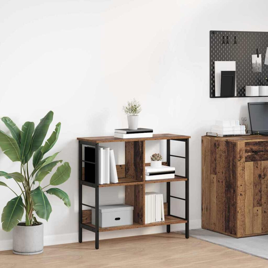 vidaXL Boekenkast Oud Hout 82 x 32 x 79 cm Bewerkt hout vidaXL Boekenkast Oud Hout 82 x 32 x 79 cm Bewerkt hout afbeelding 1
