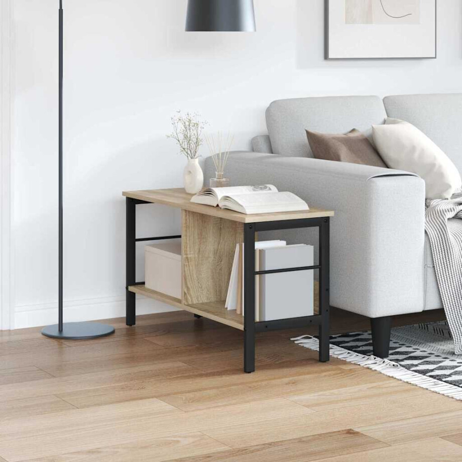 vidaXL Boekenkast Sonoma Eiken 82 x 32 x 47 cm Bewerkt hout afbeelding 1