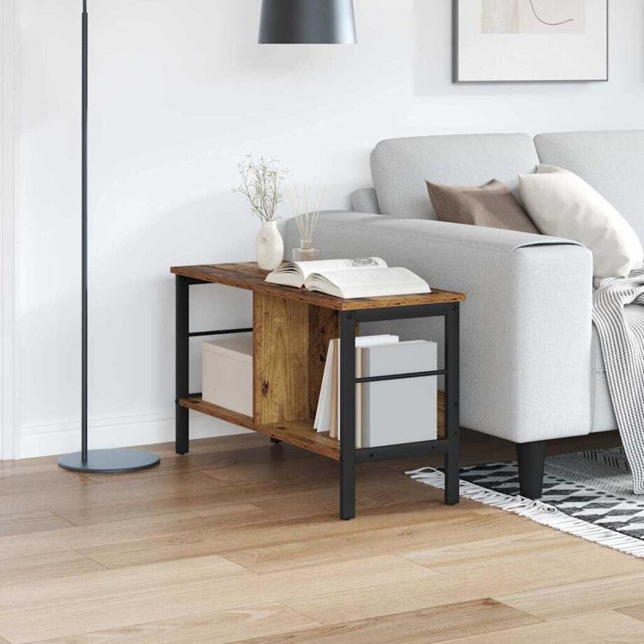 vidaXL Boekenkast Oud Hout 82 x 32 x 47 cm Bewerkt hout afbeelding 1
