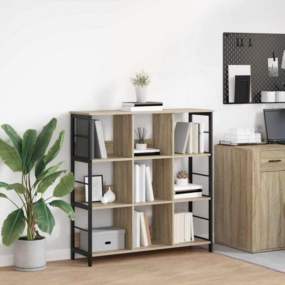 vidaXL Boekenkast Sonoma Eiken 102 x 32 x 104,5 cm Bewerkt hout vidaXL Boekenkast Sonoma Eiken 102 x 32 x 104,5 cm Bewerkt hout afbeelding 1