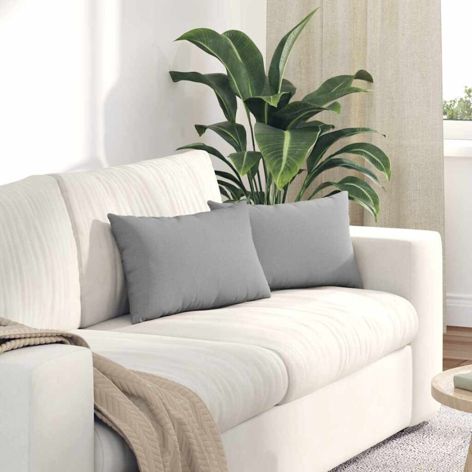 vidaXL Sofa Kussens 2 pcs Wolkengrijs 50 x 30 cm Stof afbeelding 1
