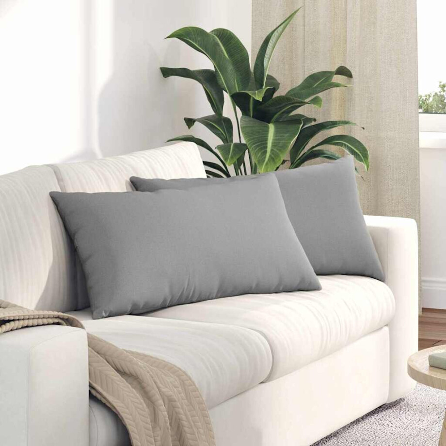 vidaXL Sofa Kussens 2 pcs Wolkengrijs 80 x 40 cm Stof afbeelding 1