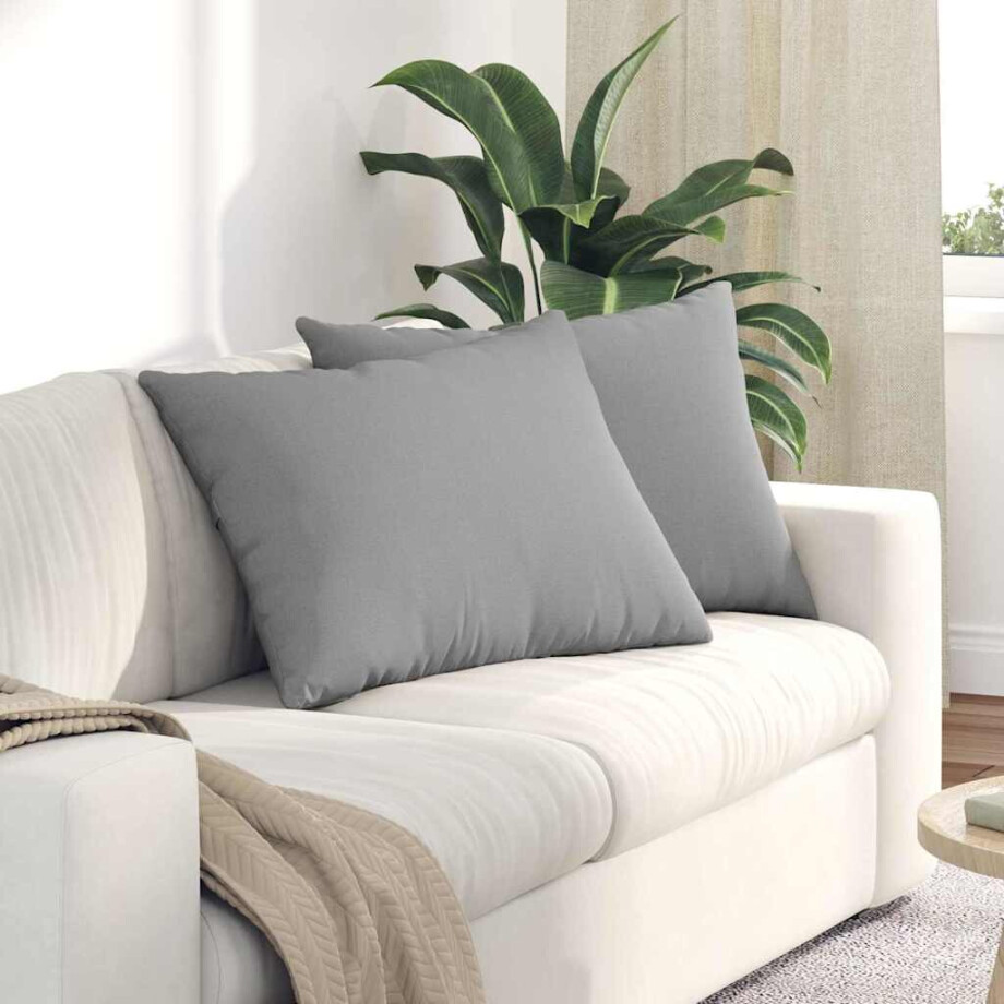 vidaXL Sofa Kussens 2 pcs Wolkengrijs 70 x 50 cm Stof afbeelding 1