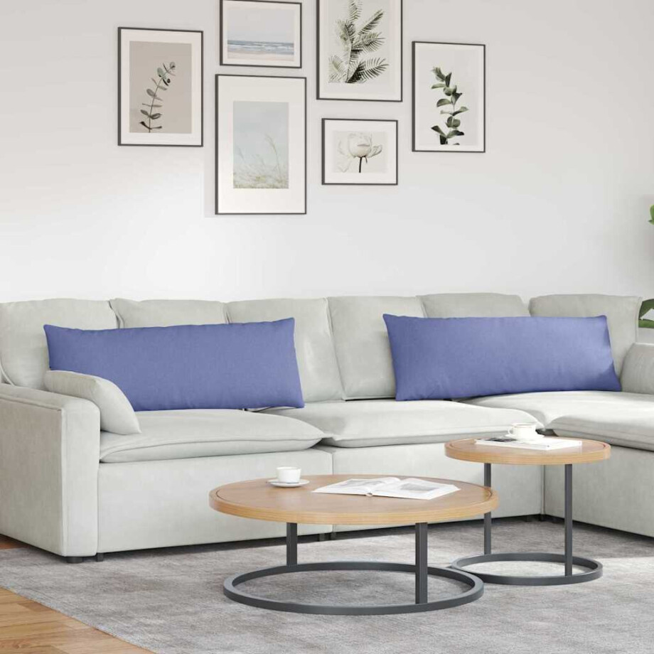 vidaXL Sofa Kussens 2 pcs Jeans Blauw 120 x 40 cm Stof afbeelding 1