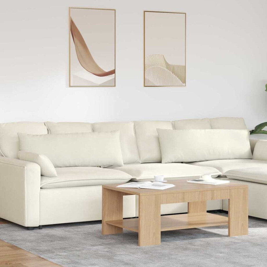 vidaXL Sofa Kussens 2 stuks Crème 120 x 40 cm Cordstof afbeelding 1