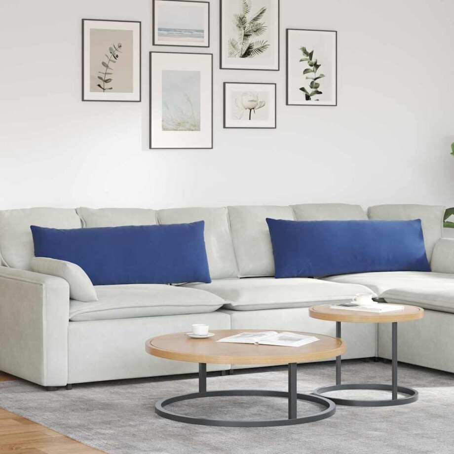vidaXL Sofa Kussens 2 stuks Politieblauw 120 x 40 cm Cordstof afbeelding 1