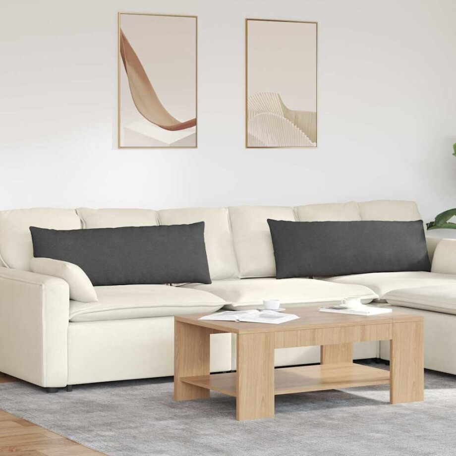 vidaXL Sofa Kussens 2 stuks Donkergrijs 120 x 40 cm Cordstof afbeelding 1