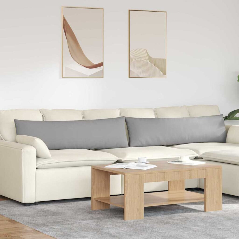 vidaXL Sofa Kussens 2 pcs Wolkengrijs 145 x 40 cm Stof afbeelding 1