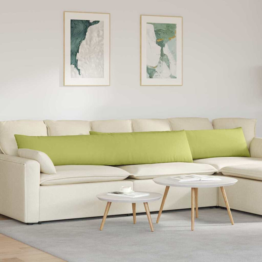 vidaXL Sofa Kussens 2 pcs Lichtgroen 200 x 40 cm Stof afbeelding 1