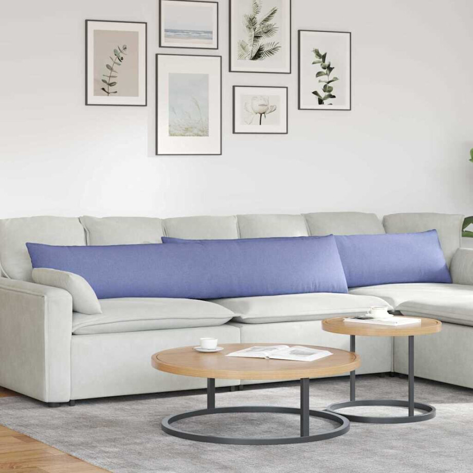 vidaXL Sofa Kussens 2 pcs Jeans Blauw 200 x 40 cm Stof afbeelding 1
