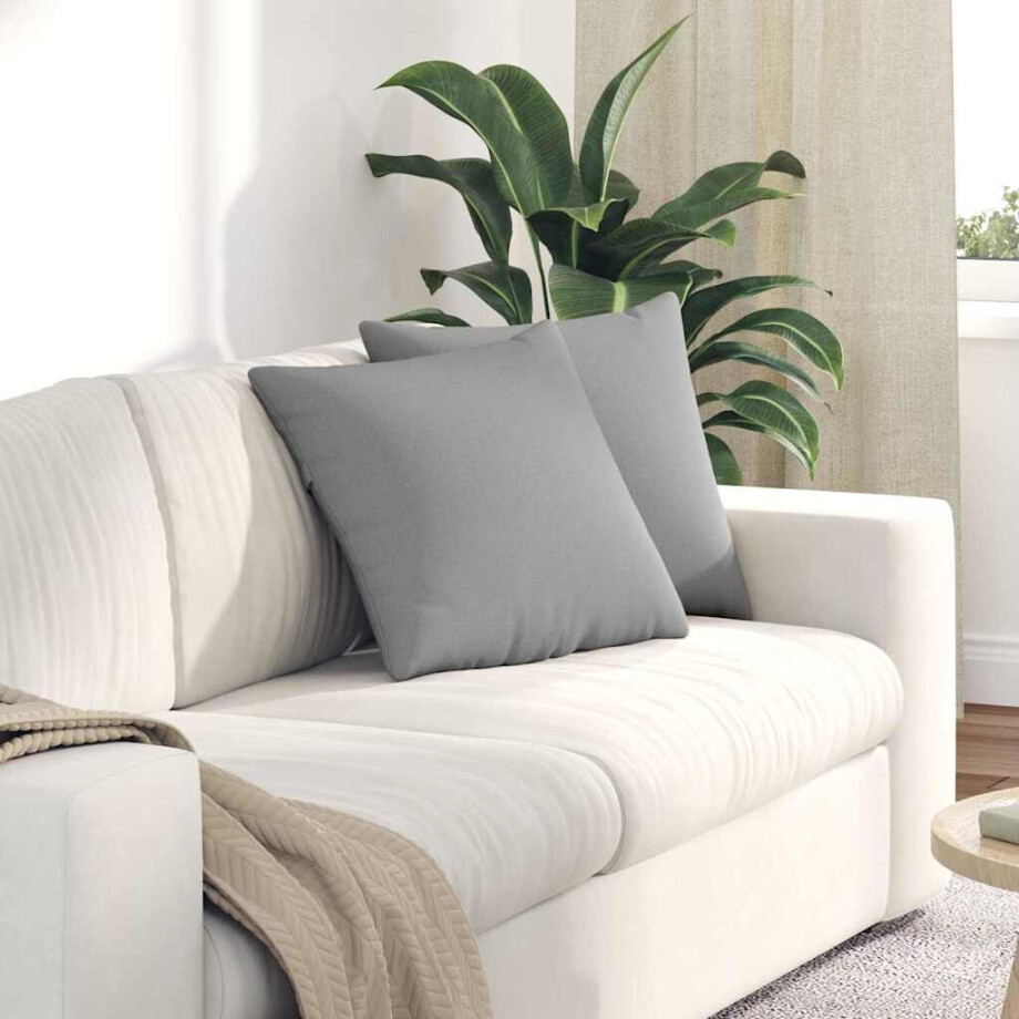 vidaXL Sofa Kussens 2 pcs Wolkengrijs 45 x 45 cm Stof afbeelding 1