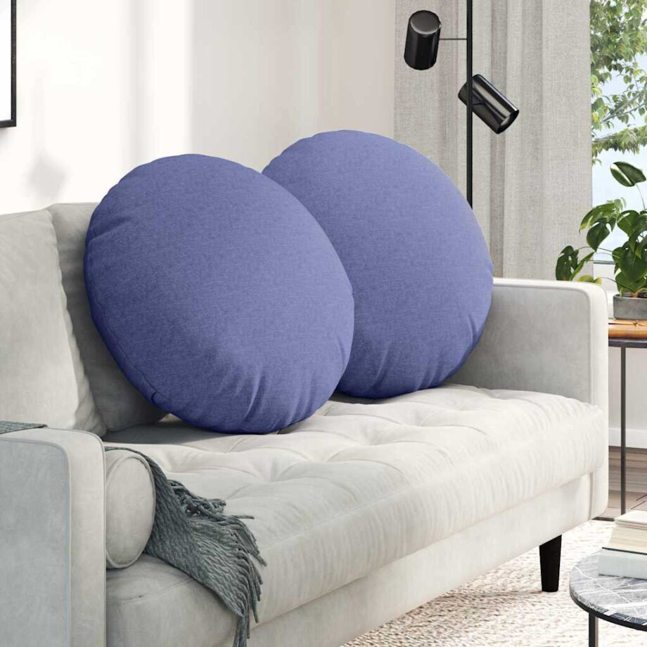 vidaXL Zitkussens 2 pcs Jeans Blauw Ø80 x 29 cm Stof vidaXL Zitkussens 2 pcs Jeans Blauw Ø80 x 29 cm Stof afbeelding 1
