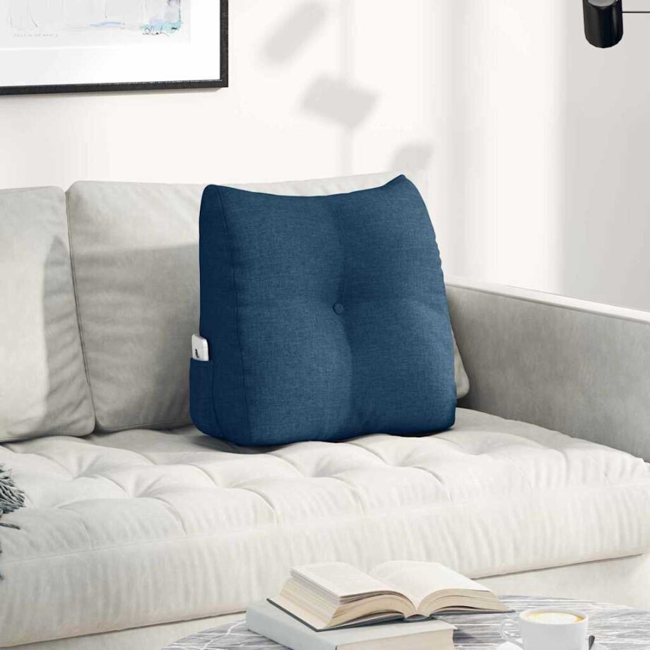 vidaXL Rugkussen Blauw 45 x 24 x 50 cm Stof vidaXL Rugkussen Blauw 45 x 24 x 50 cm Stof afbeelding 1