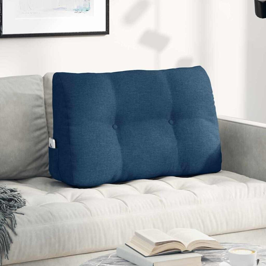 vidaXL Rugkussen Blauw 80 x 24 x 50 cm Stof vidaXL Rugkussen Blauw 80 x 24 x 50 cm Stof afbeelding 1