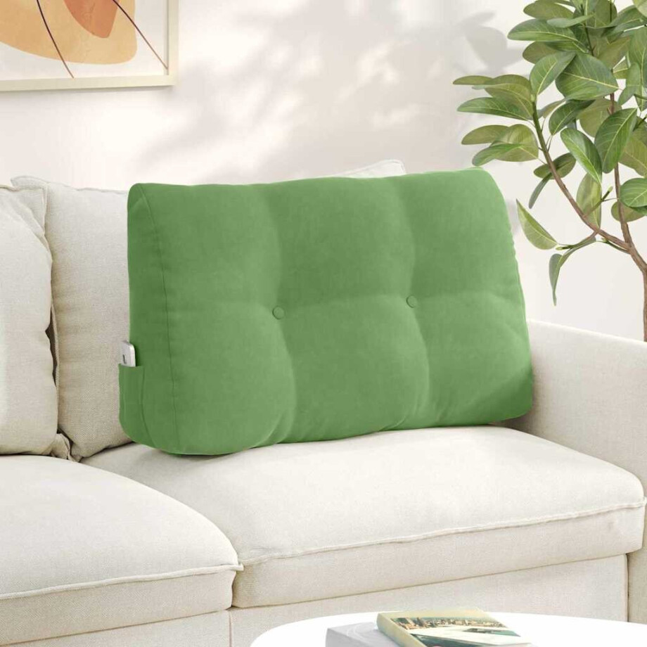 vidaXL Rugkussen Lichtgroen 80 x 24 x 50 cm Fluweel afbeelding 1