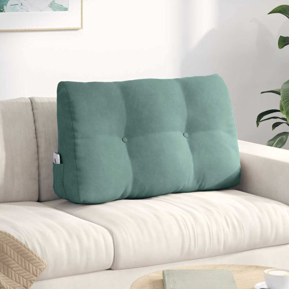 vidaXL Rugkussen Zeegroen 80 x 24 x 50 cm Fluweel vidaXL Rugkussen Zeegroen 80 x 24 x 50 cm Fluweel afbeelding 1