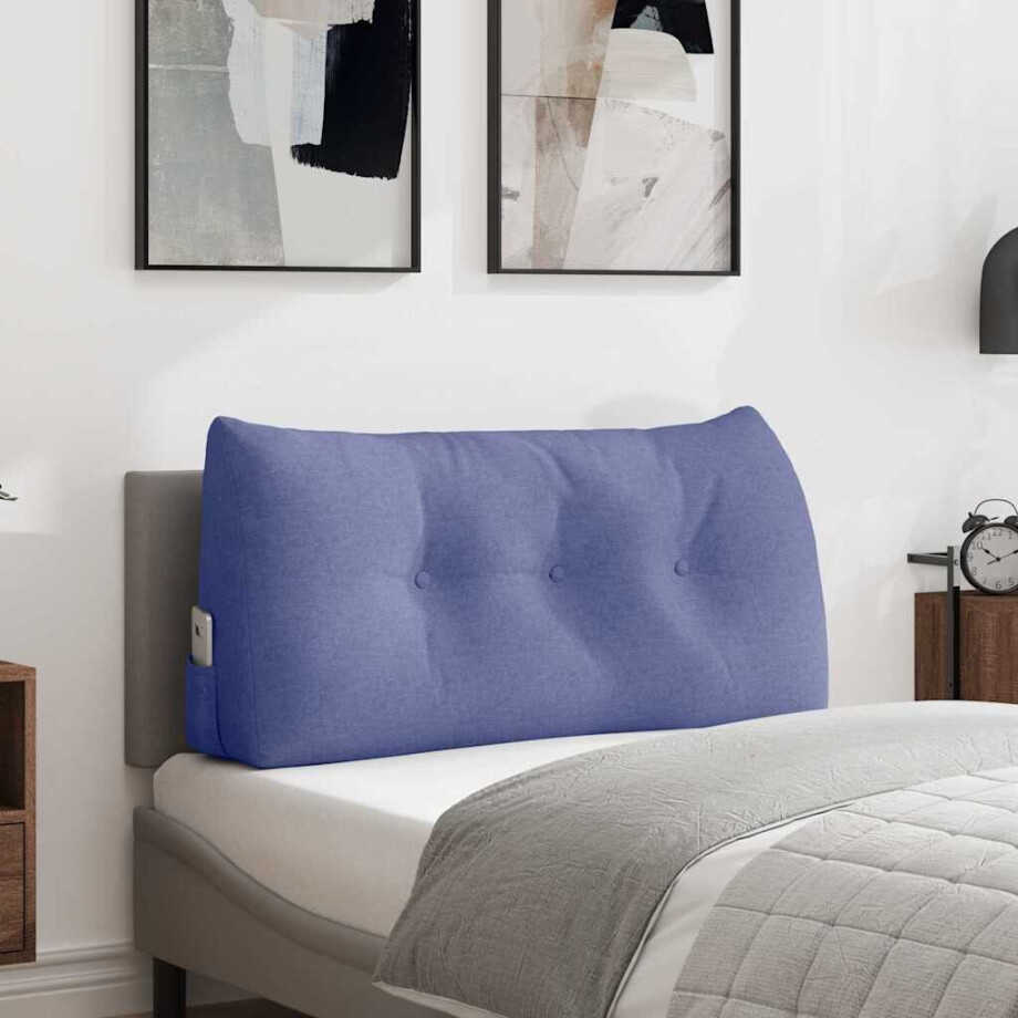 vidaXL Rugkussen Jeans Blauw 100 x 24 x 50 cm Stof vidaXL Rugkussen Jeans Blauw 100 x 24 x 50 cm Stof afbeelding 1