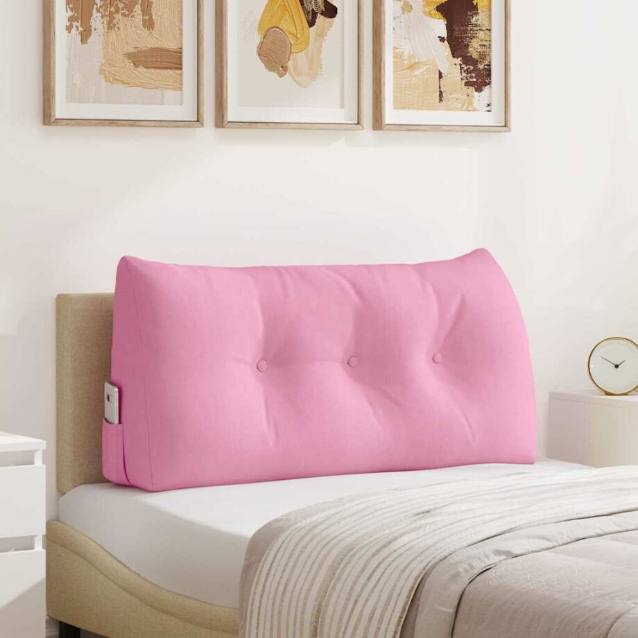 vidaXL Rugkussen Roze 100 x 24 x 50 cm Stof afbeelding 1