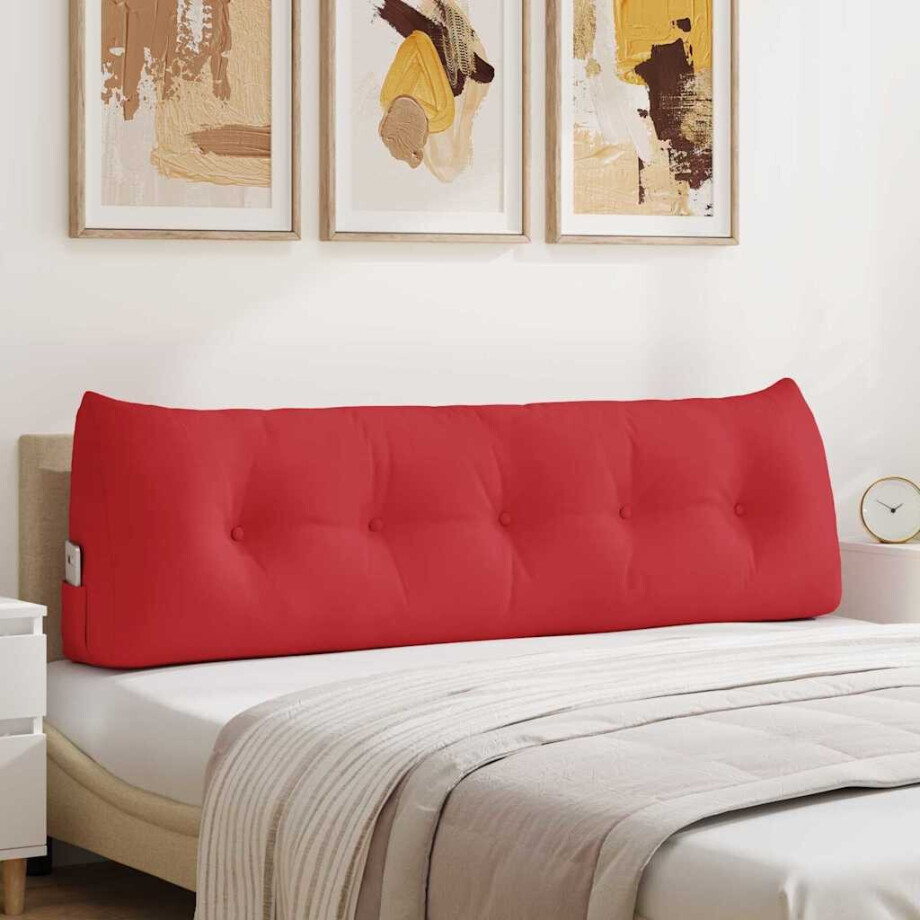 vidaXL Rugkussen Rood 160 x 24 x 50 cm Stof vidaXL Rugkussen Rood 160 x 24 x 50 cm Stof afbeelding 1