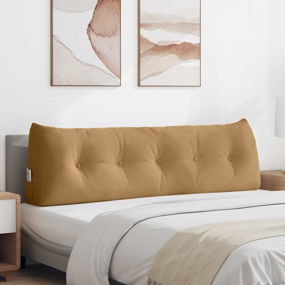 vidaXL Rugkussen Bruin 160 x 24 x 50 cm Fluweel vidaXL Rugkussen Bruin 160 x 24 x 50 cm Fluweel afbeelding 1