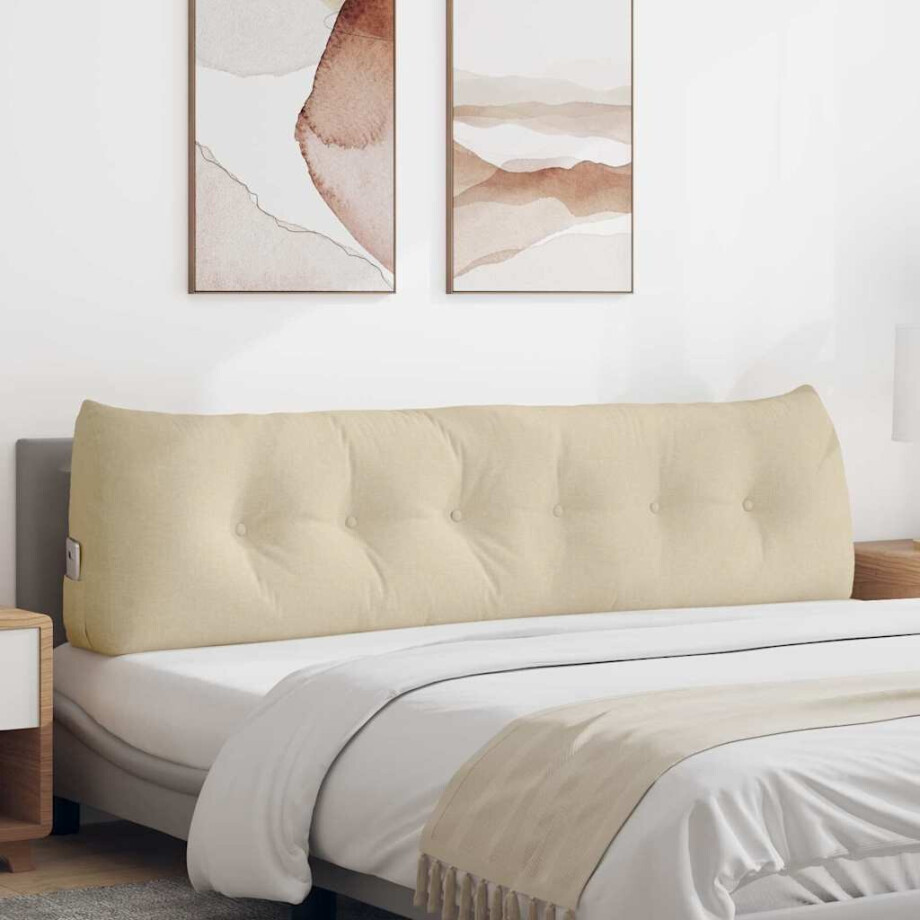 vidaXL Rugkussen Crème 180 x 24 x 50 cm Stof afbeelding 1