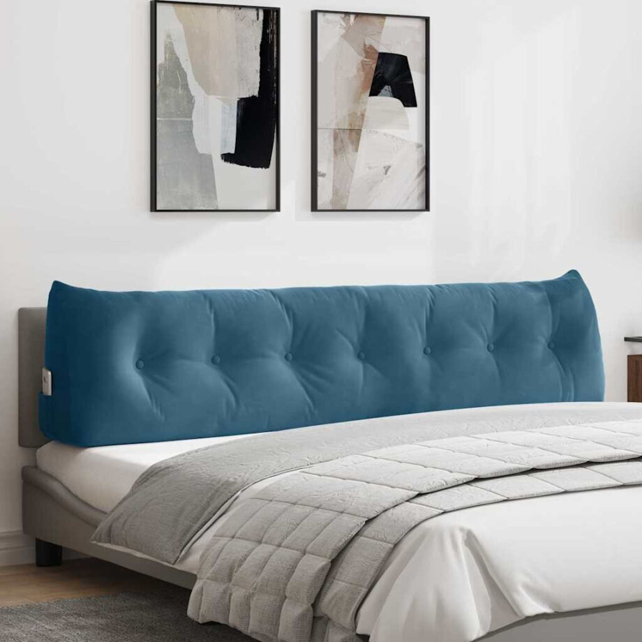 vidaXL Rugkussen Blauw 200 x 24 x 50 cm Fluweel vidaXL Rugkussen Blauw 200 x 24 x 50 cm Fluweel afbeelding 1