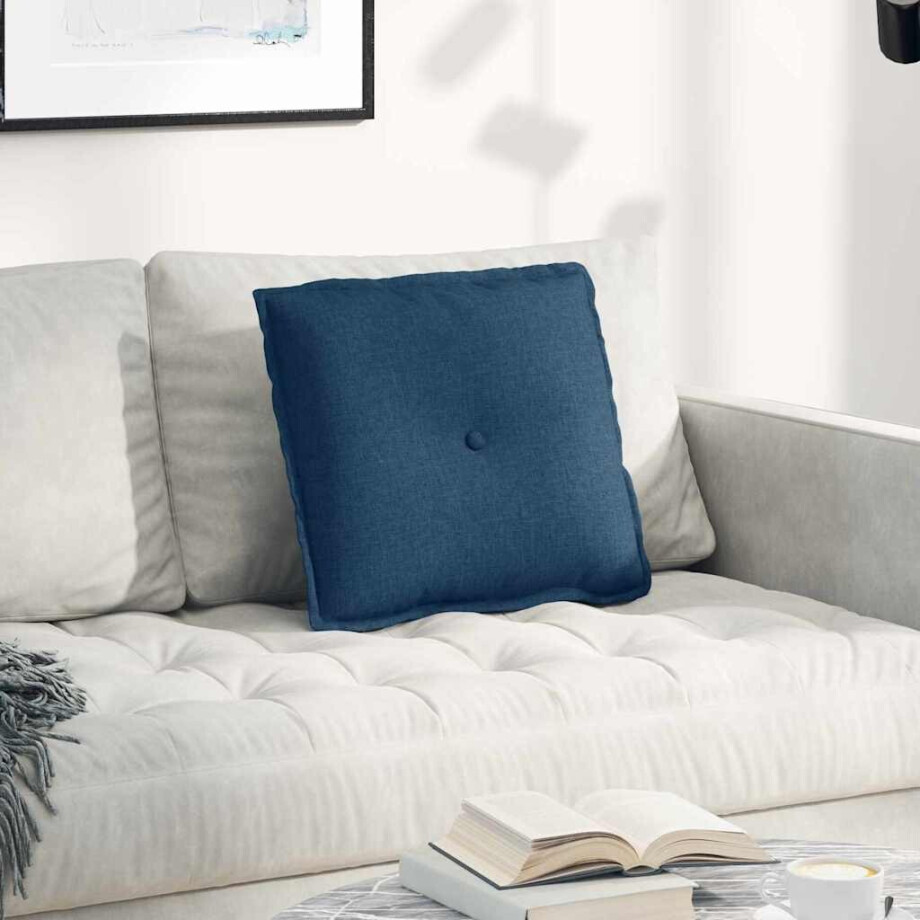 vidaXL Rugkussen Blauw 50 x 19 x 45 cm Stof vidaXL Rugkussen Blauw 50 x 19 x 45 cm Stof afbeelding 1
