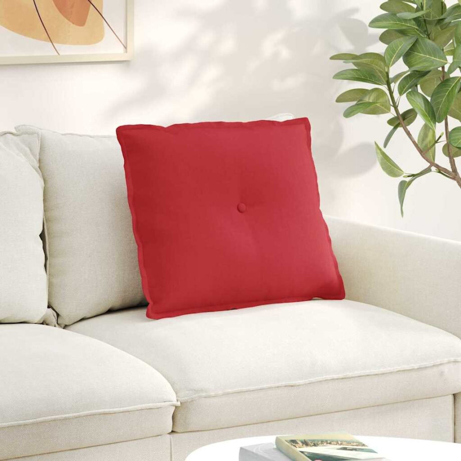 vidaXL Rugkussen Rood 60 x 19 x 50 cm Stof vidaXL Rugkussen Rood 60 x 19 x 50 cm Stof afbeelding 1
