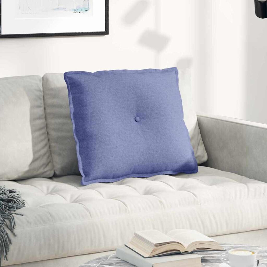vidaXL Rugkussen Jeans Blauw 60 x 19 x 50 cm Stof afbeelding 1