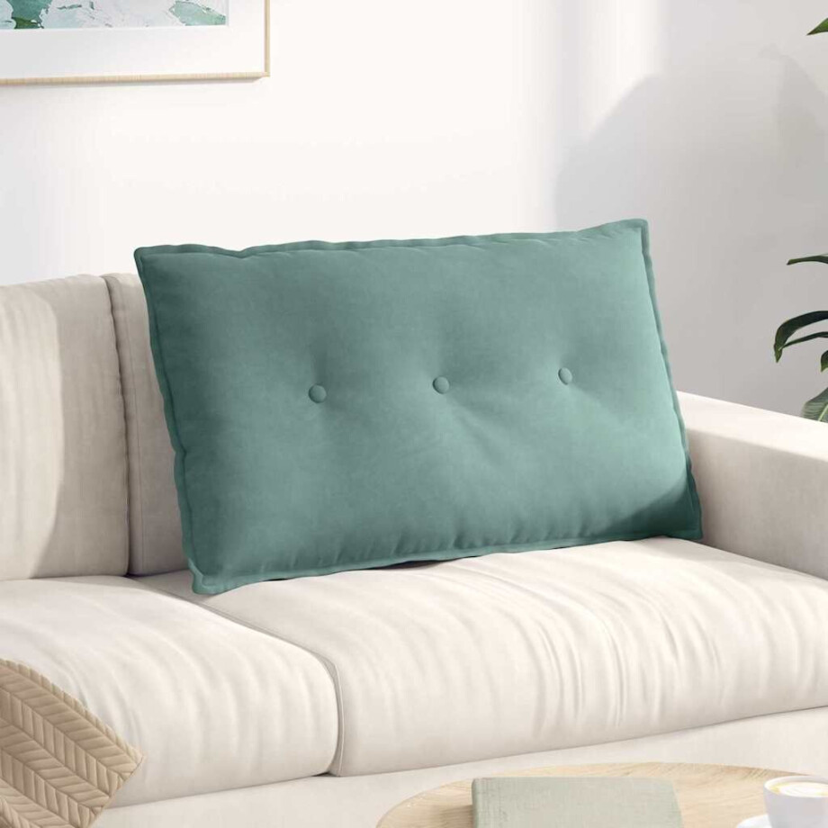 vidaXL Rugkussen Zeegroen 80 x 50 cm Cordstof afbeelding 1