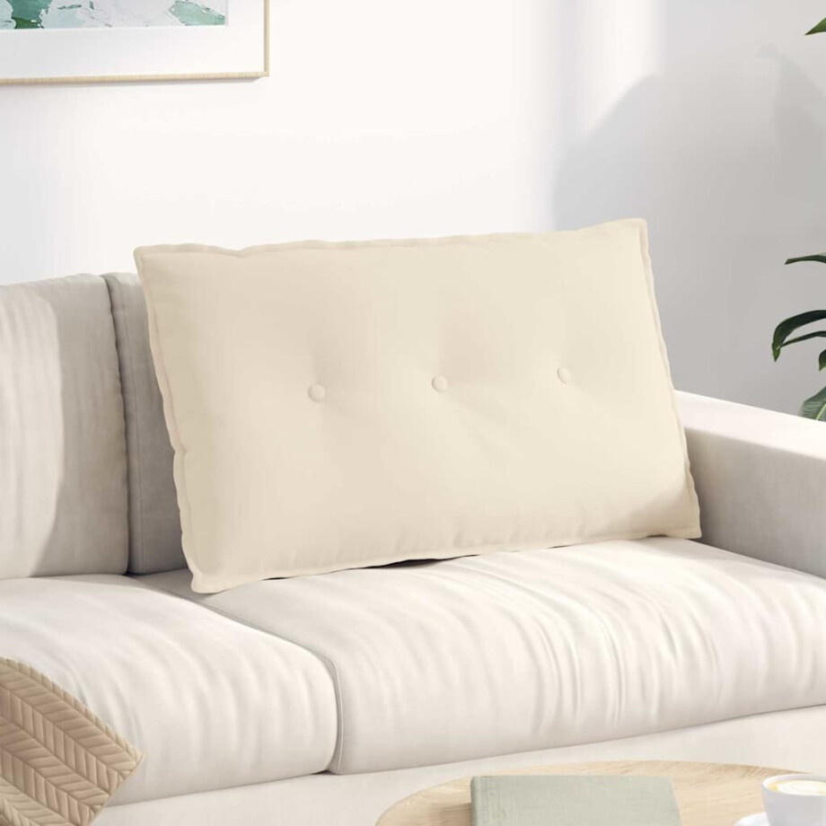 vidaXL Rugkussen Beige 80 x 50 cm Microvezel Stof afbeelding 1