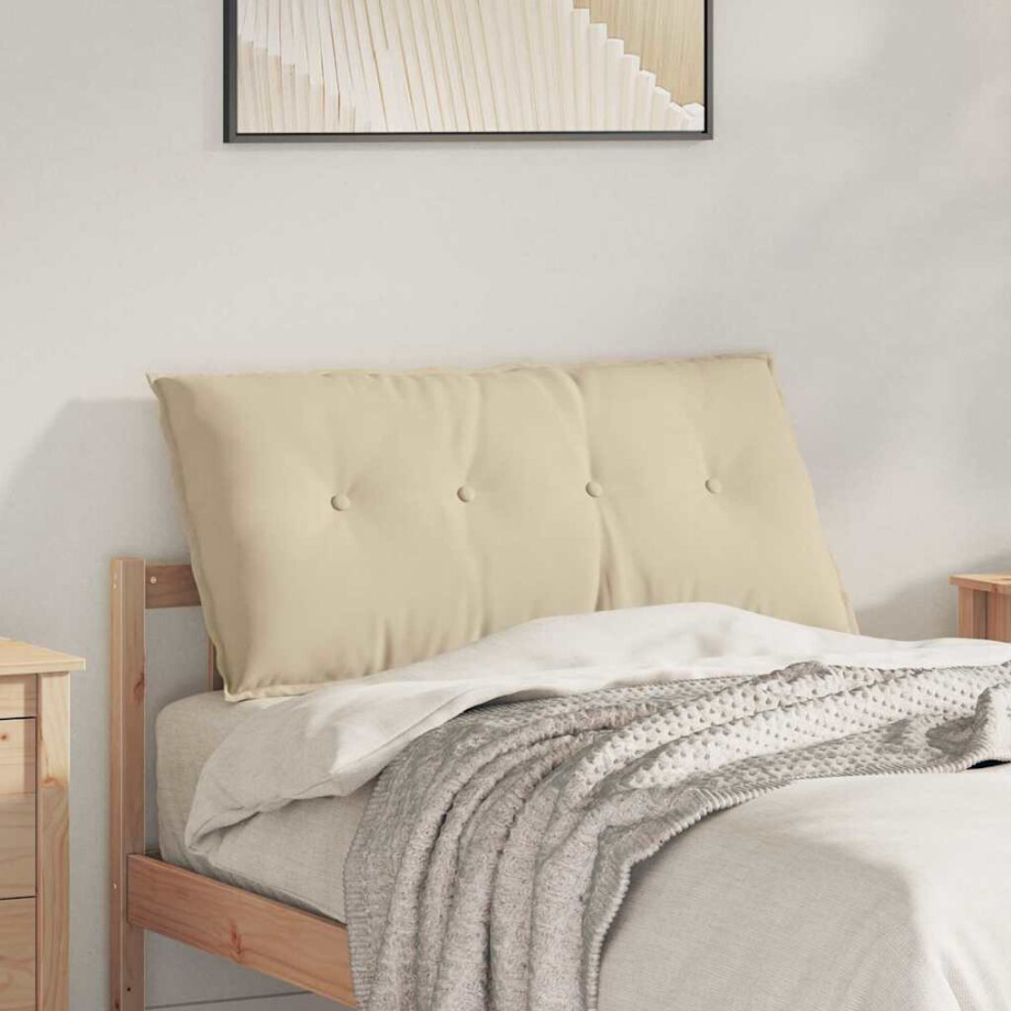 vidaXL Rugkussen Crème 100 x 50 cm Microvezel Stof vidaXL Rugkussen Crème 100 x 50 cm Microvezel Stof afbeelding 1